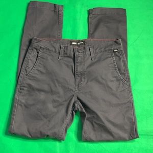 Vans Embroidered Logo Men’s Gray Authentic Chino Pants Slim Fit Size 30 X 40